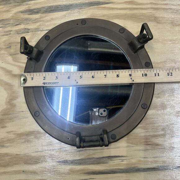 Porthole Mirror 11” Vintage Solid Brass Maritime Nautical Boat Wall Decor - Picture 10 of 10